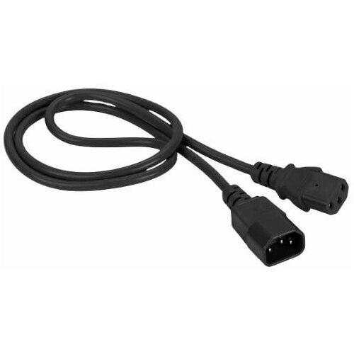 Шнур питания Lanmaster LAN-PP1314-50-BK C13-С14 проводник3x075мм2 5м 220В 10А упак1шт черный 1419₽