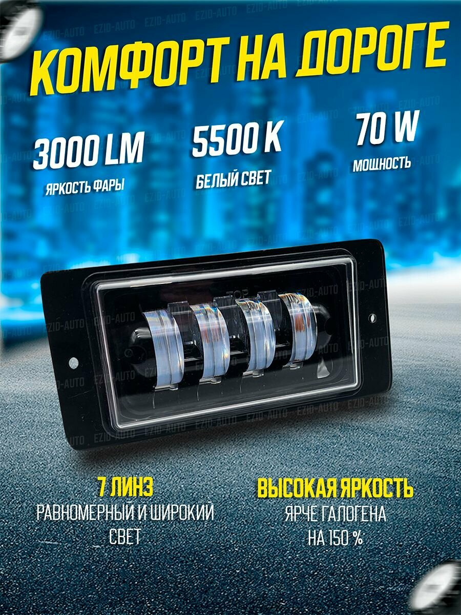 Противотуманные фары на Ваз 2110 2111 2112 2113 2114 2115 светодиодные 70 Ватт — фото 1