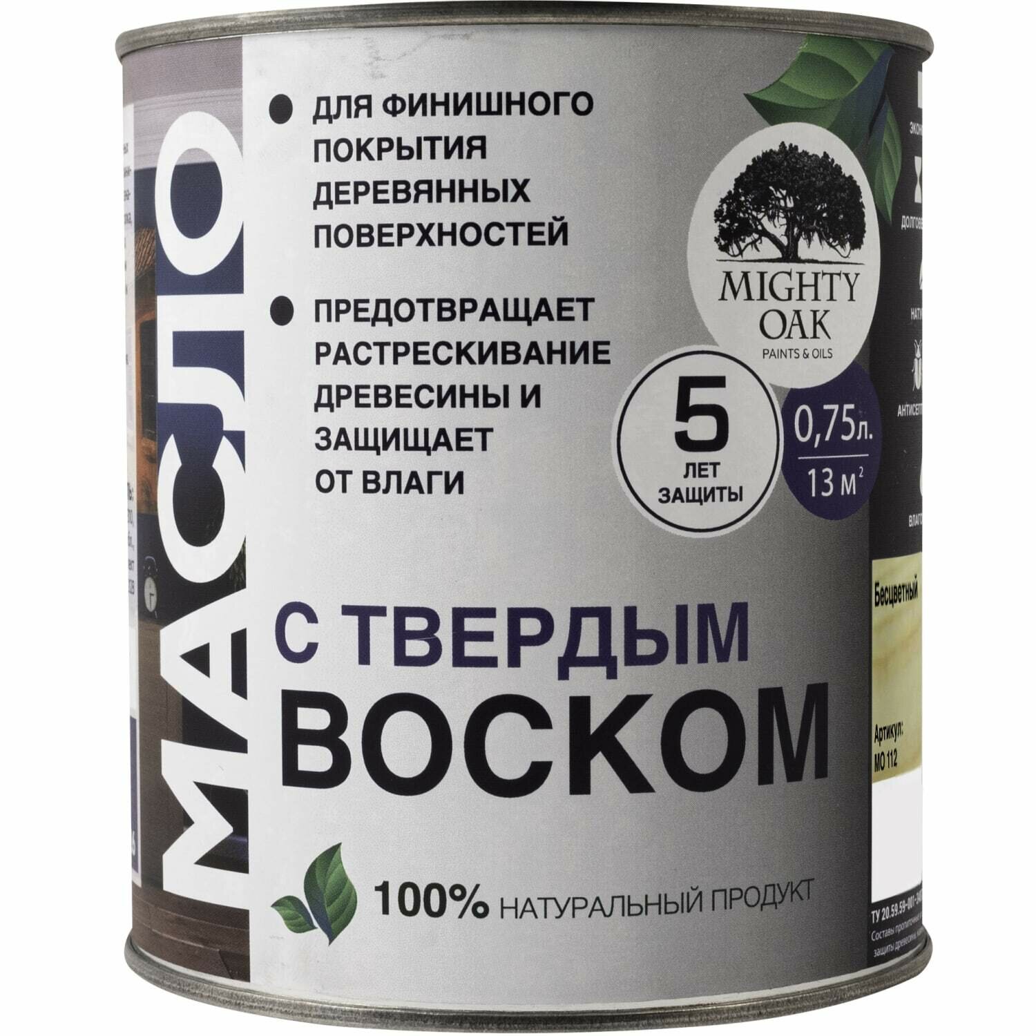 Масло с твердым воском Mighty Oak 750 мл