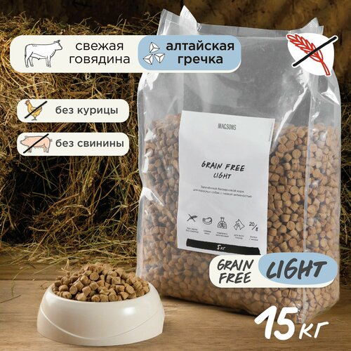 Запечённый беззерновой сухой корм для собак, склонных к избыточному весу / Magsons Grain Free Light 15 кг