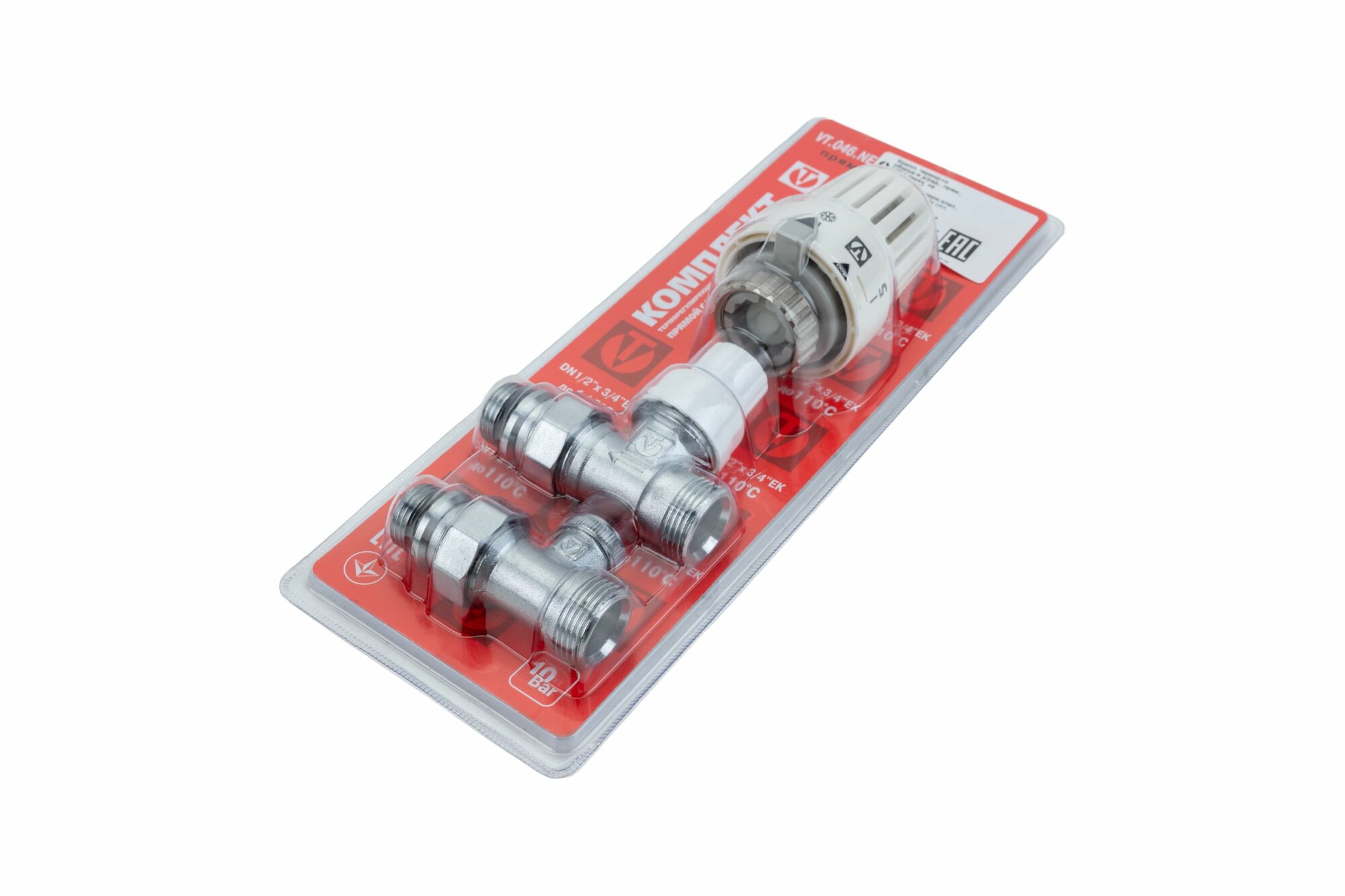 фото Комплект терморегулирующий прямой 1/2"x3/4" "евроконус" VALTEC VT.046. NER.04