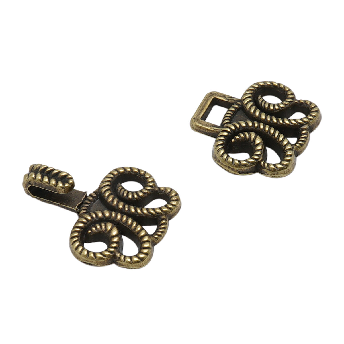 Крючки для одежды пришивные Айрис, 2,5*1,4 см, металл (бронза), 10 шт — фото 1