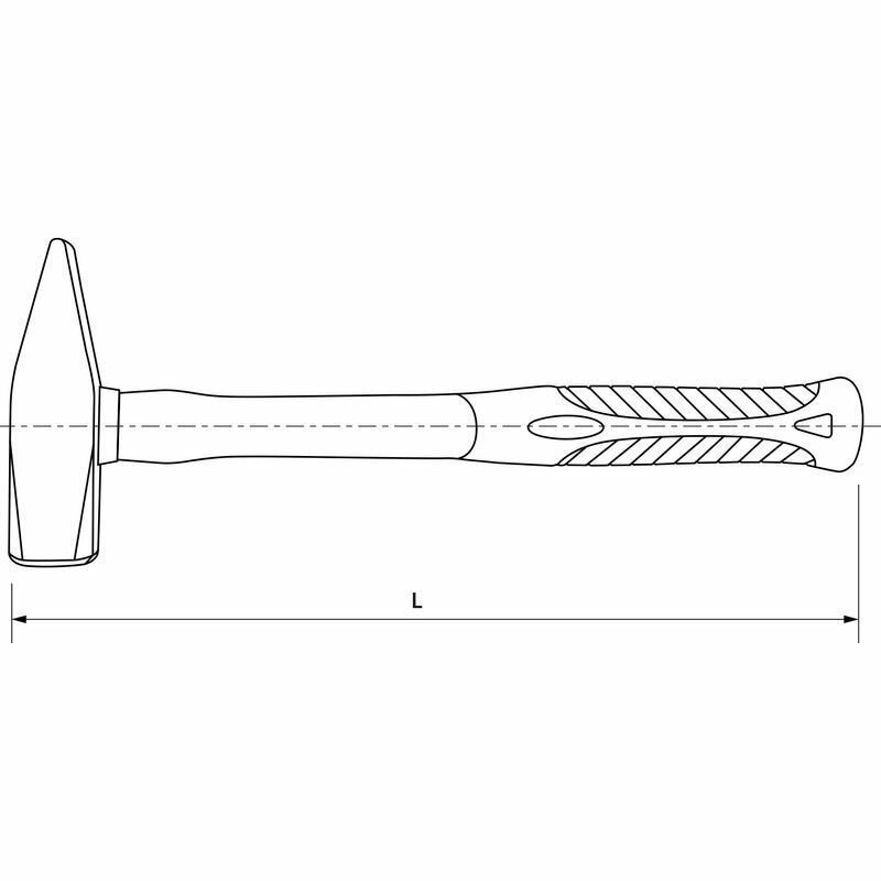 Молоток слесарный с фиберглассовой рукояткой, 800 гр. THORVIK PHH800