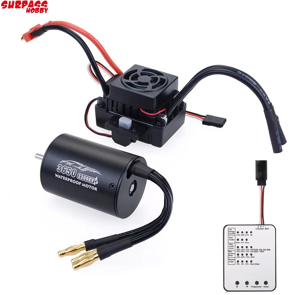 Surpass Hobby Бесколлекторный мотор 3650 для RC машины, 3900KV and 60A set