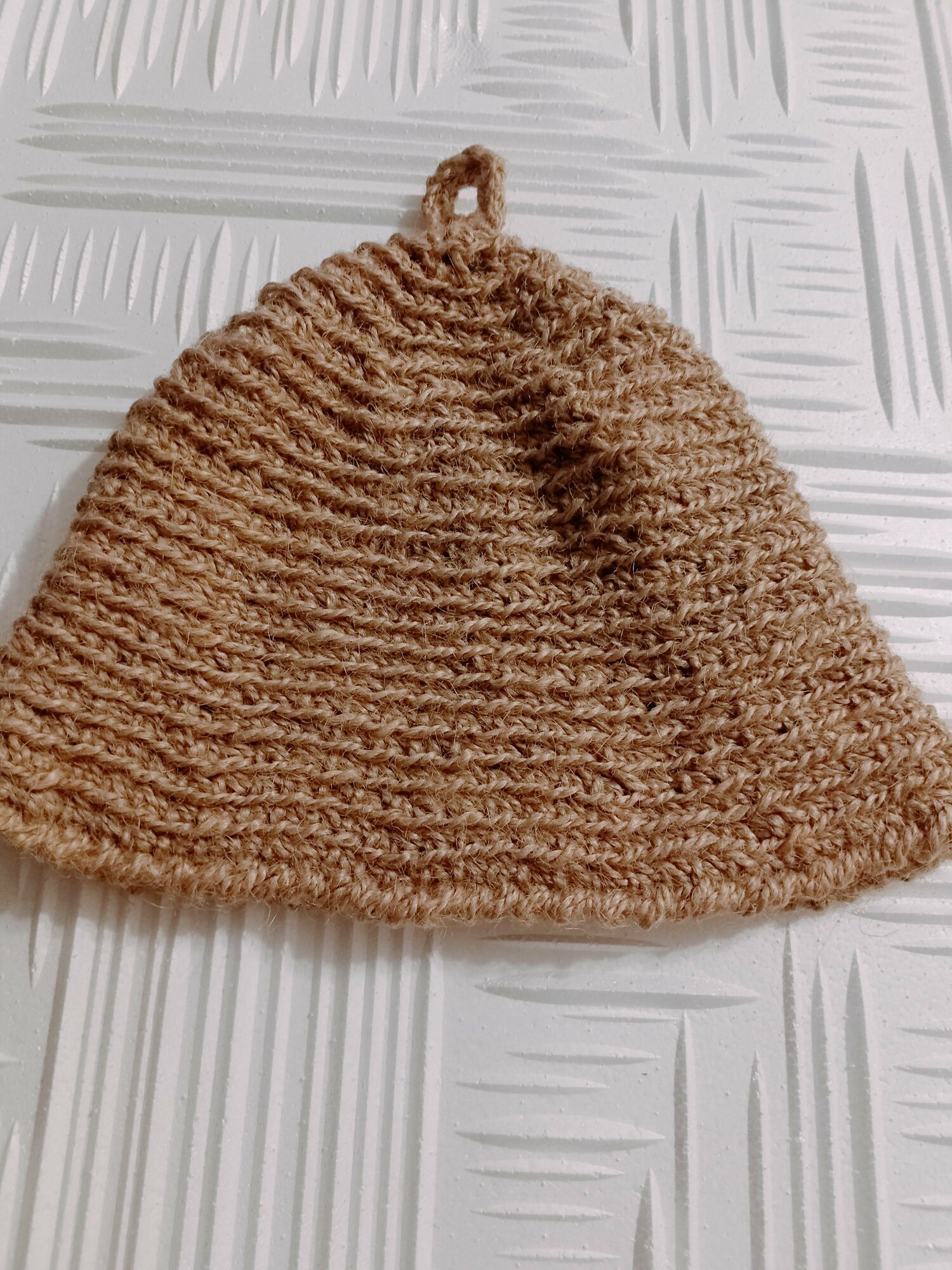 Шапка для бани из джута ручной работы