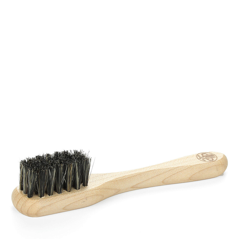 Щетка для нанесения крема для обуви с деревянной ручкой и темной щетиной, 16х3,2х1,2 см