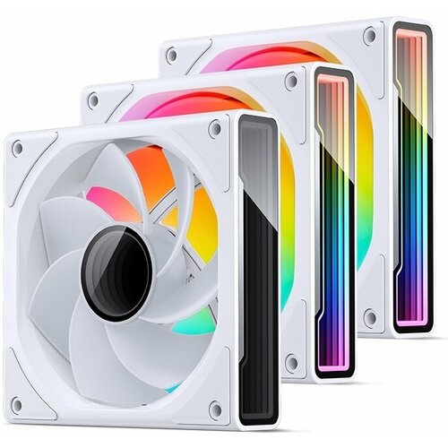 Вентилятор JONSBO ZK-120WR (3 in 1) White 120х120х25мм Reverse (ARGB LED, 800-1800об/мин, белый) Retail