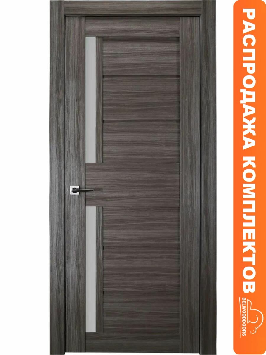 Дверь межкомнатная комплект Матрикс 600х2000 серый дуб + 5 наличников + стойка дверной коробки 25 шт