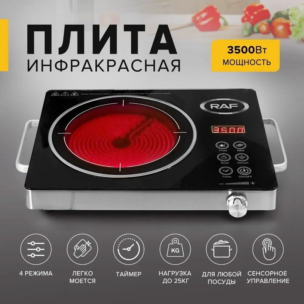 Premium Плита индукционная инфракрасная, безимпульсная, стеклокерамика.