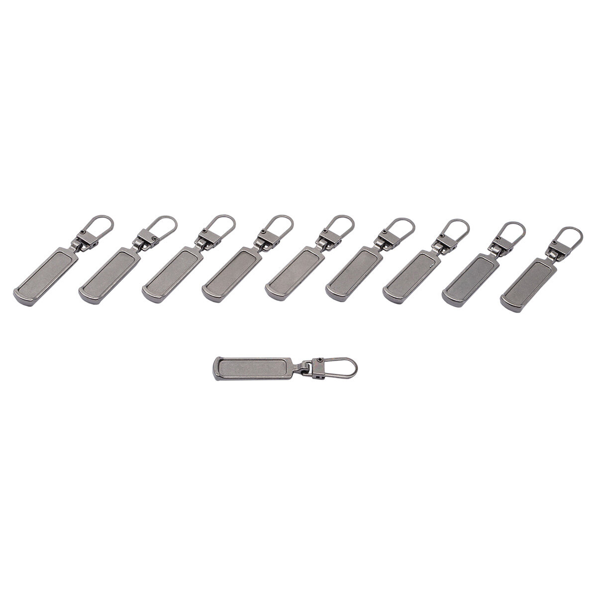 Пуллер для молнии с карабином, 9*48 мм, 10 шт, металлический, Айрис (черный никель) — фото 1