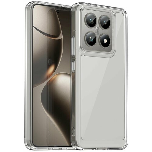 фото Чехол на xiaomi 14t пластиковый с силиконовой окантовкой прозрачный new case
