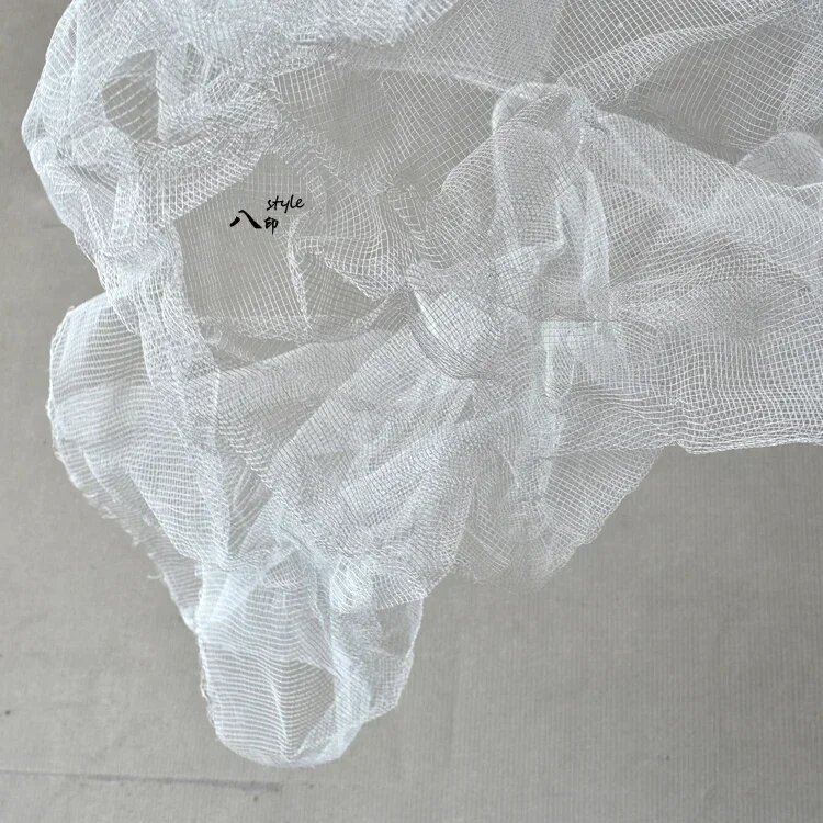 Металлическая сетчатая ткань серебристого цвета для декора, 100x100cm(W), Белый