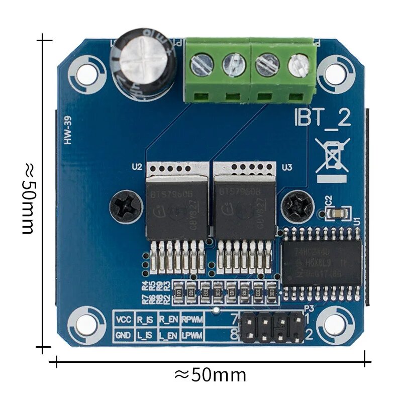 TENSTAR ROBOT Модуль драйвера BTS7960 43A, BTS7960 module