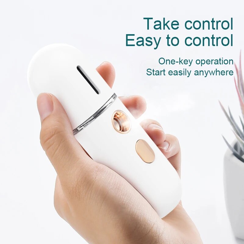 Изображение Мини-распылитель для лица Xiaomi Youpin, небулайзер, отпариватель для лица, увлажнитель воздуха, портативный увлажняющий антивозрастной уход за кожей для женщин, Белый