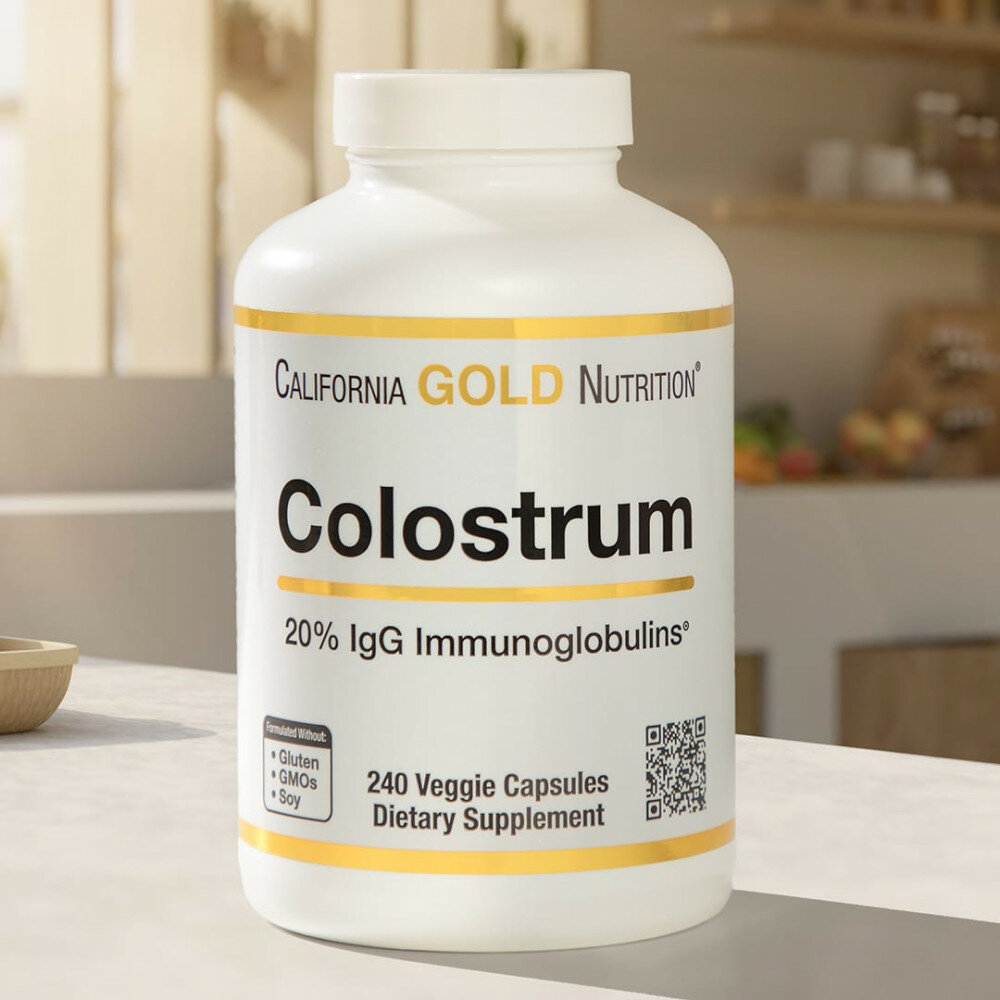 Картинки California Gold Nutrition, Colostrum with 20% IgG Immunoglobulins, 240 Veggie Capsules