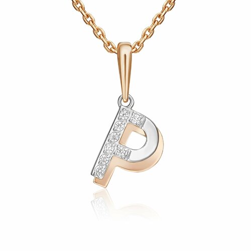 Подвеска Diamant online комбинированное золото 585 проба фианит размер 2 см прозрачный 11104₽