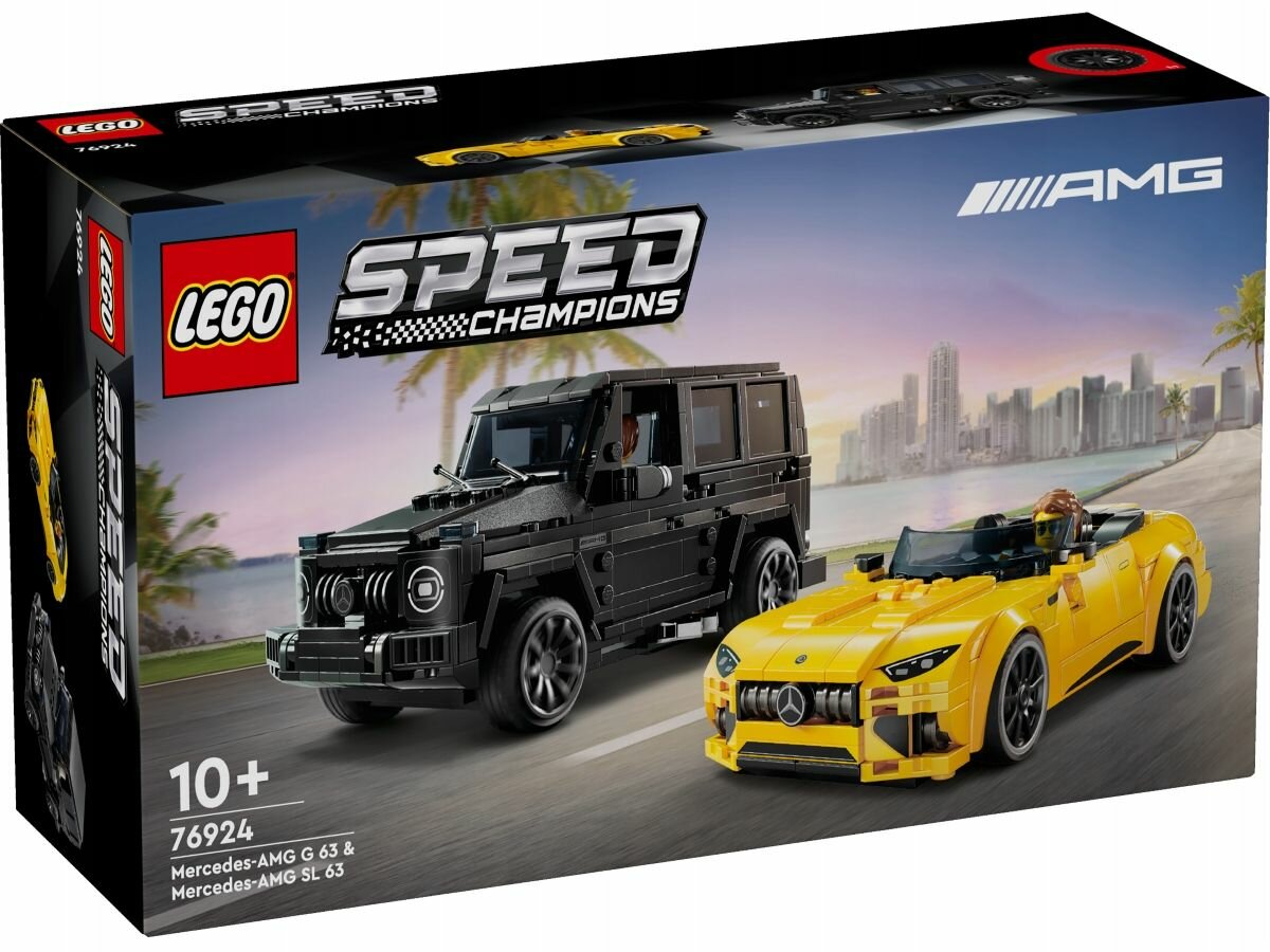 Конструктор LEGO Speed Champions - Черный внедорожник Mercedes AMG G 63 и желтый кабриолет AMG SL 63 - Лего Чемпионы Скорости 76924