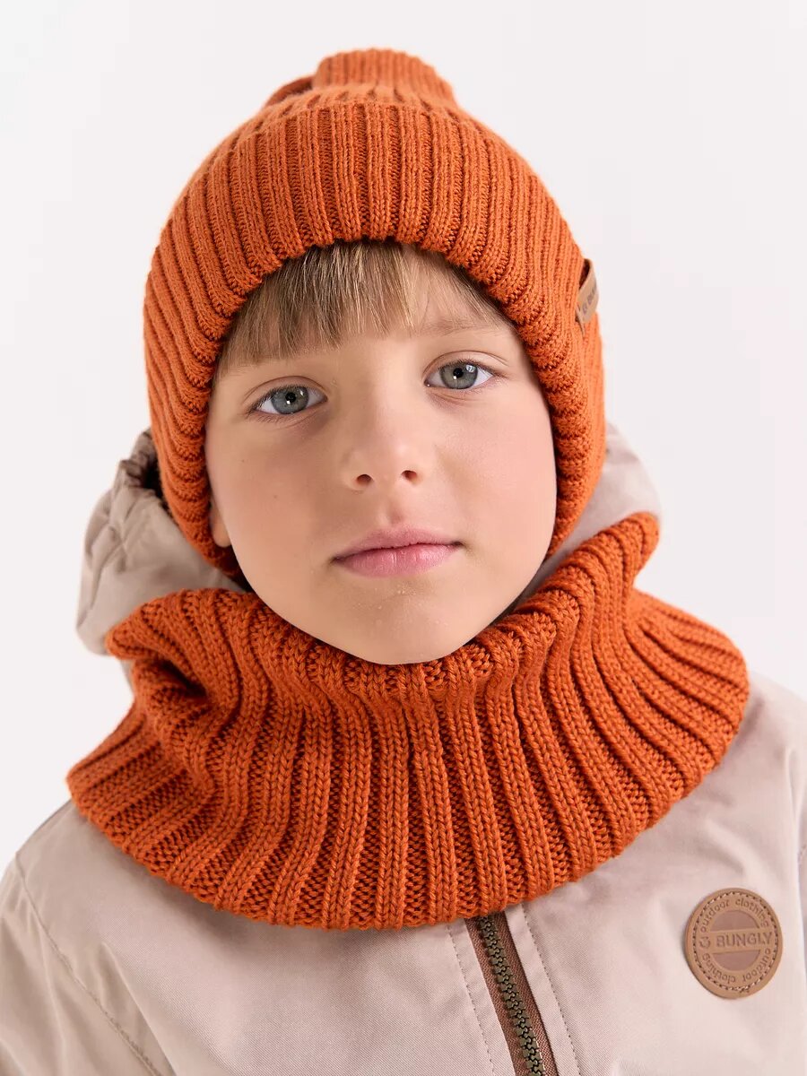 Снуд BUNGLY Осень-Зима для детей единый оранжевый
