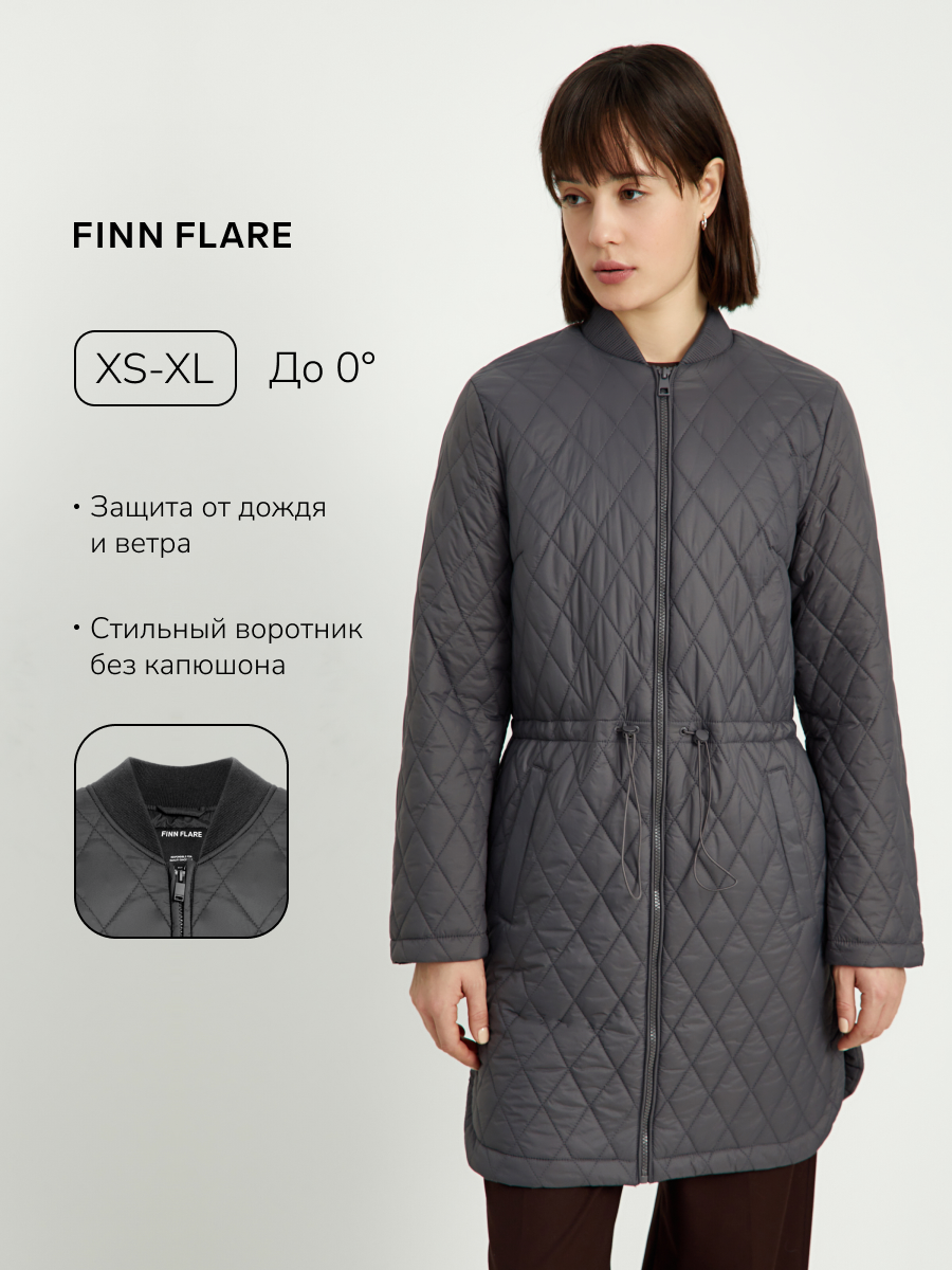 Ветровка FINN FLARE Стеганая, размер L, темно-серый
