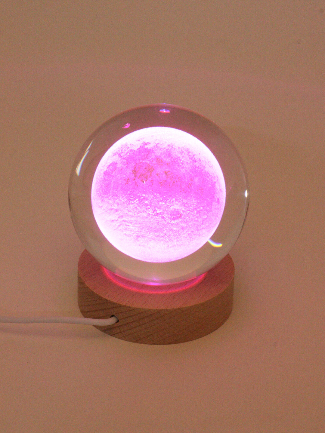 Ночник в виде галактического шара, с деревянным основанием, 11 видов, луна