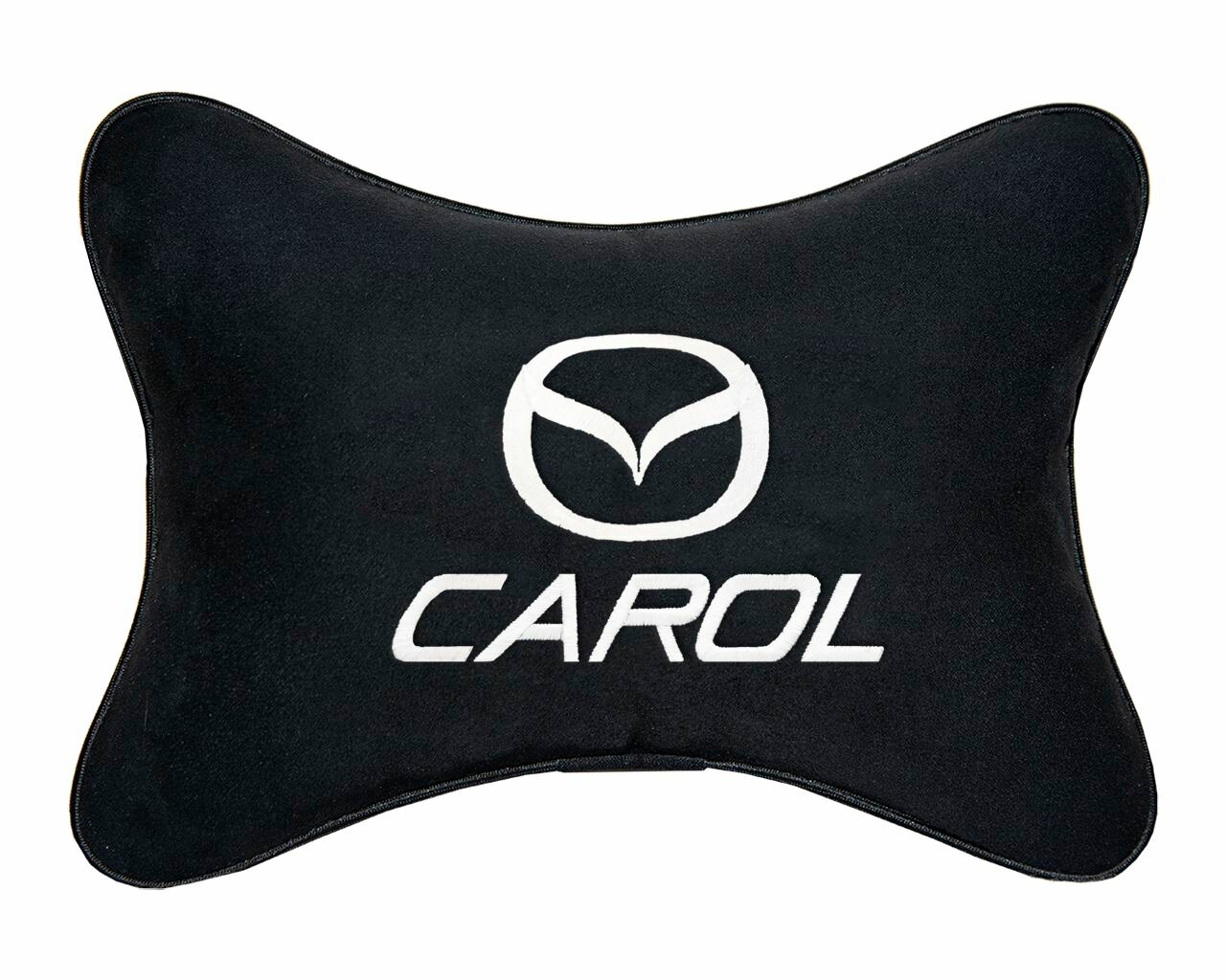 Подушка автомобильная на подголовник черная алькантара MAZDA Carol