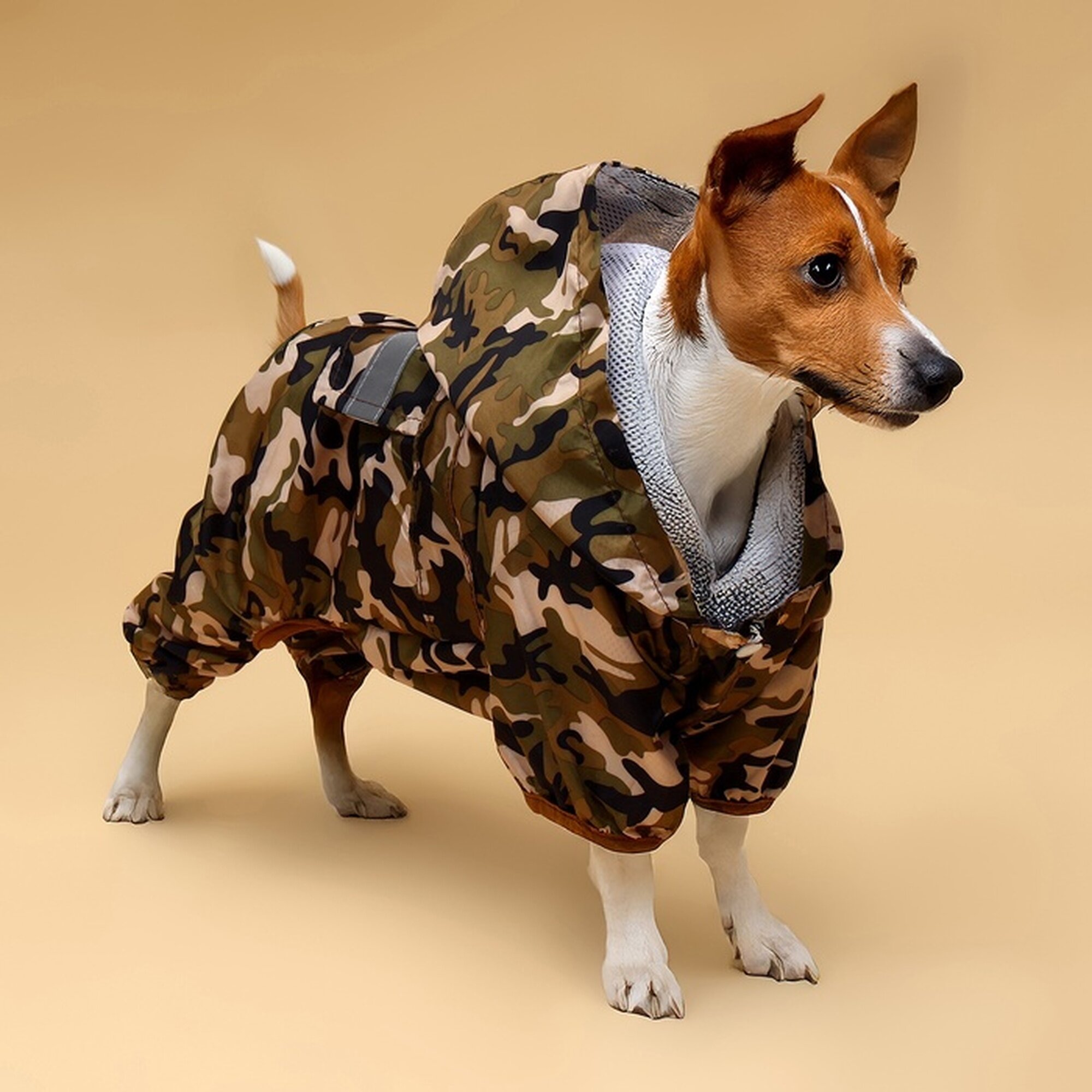 Комбинезон для собак демисезонный с подкладом размер S (ДС 25 Ог 37см) камуфляжный