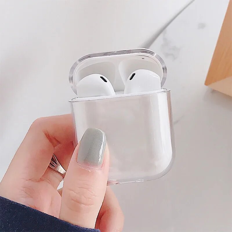 Чехол для наушников, силиконовые, защита от царапин и ударов, для AirPods 1/2, Прозрачный Цвет — фото 1