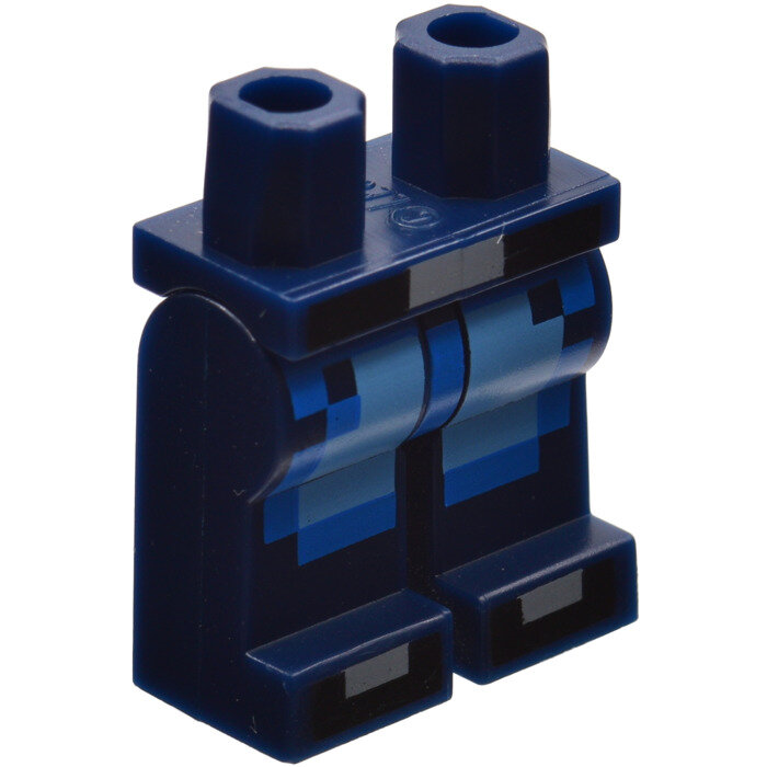 Hips and Legs with Pixelated Blue and Medium Blue Jeans, Black Belt and Shoes Pattern, 970c00pb0569 Dark Blue U