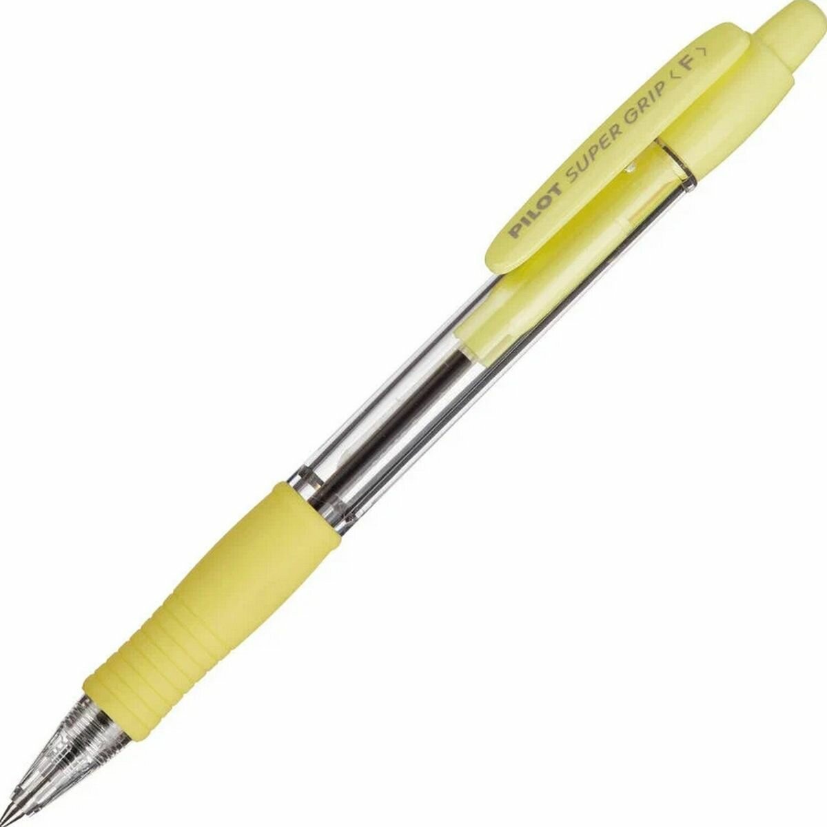 Ручка шариковая автоматическая PILOT Super Grip (0.21мм синяя желтые детали грип) (BPGP-10R-F Y) 1шт.