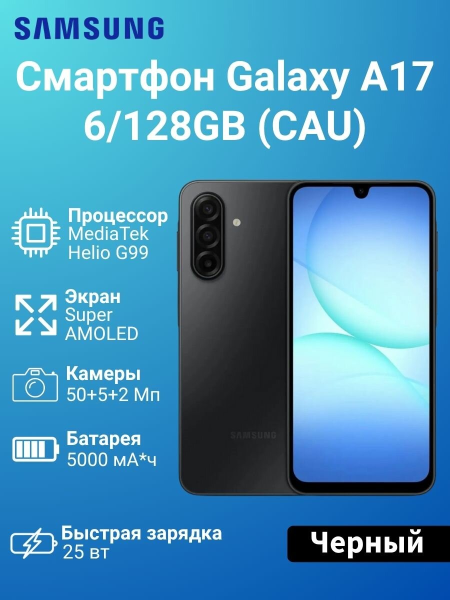 Смартфон Samsung Galaxy A17 6/128GB Черный (CAU)