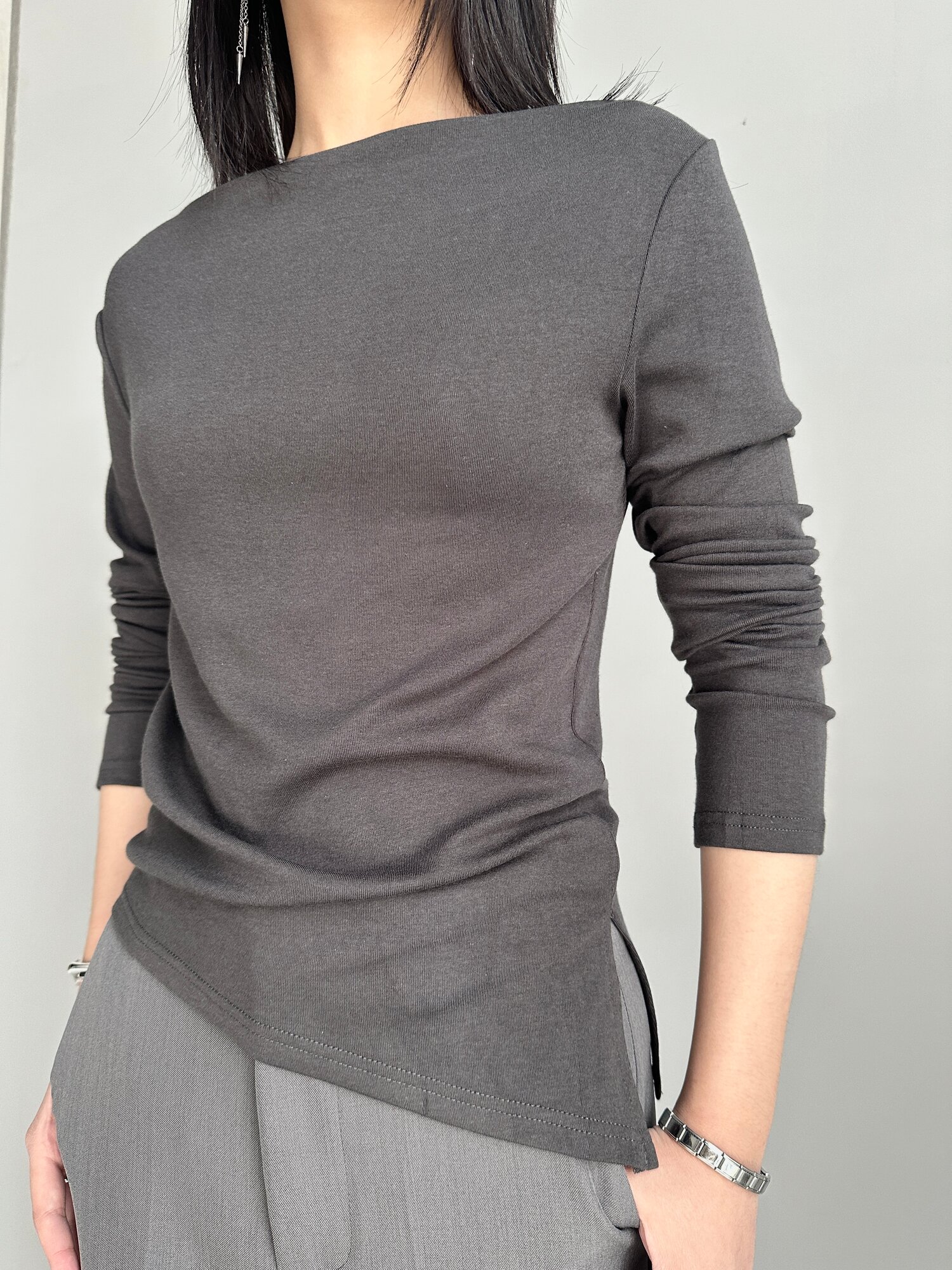 Лонгслив INK Черный, серый, размер Std, , серый — фото 1