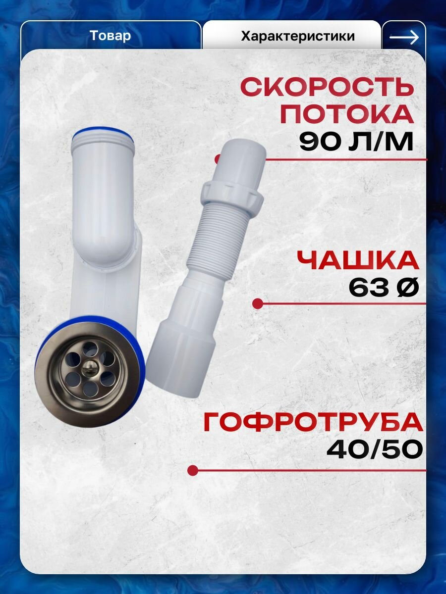 Сифон для душевой кабины плоский — фото 1