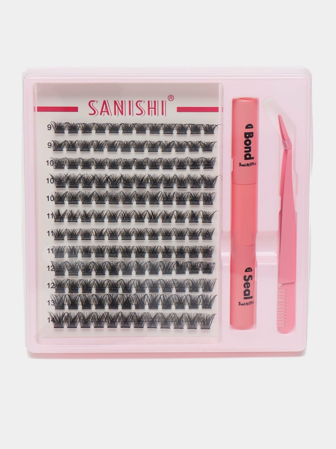 Набор накладных ресниц, с эффектом 3D, для украшения глаз, с пинцетом и клеем, Sanishi