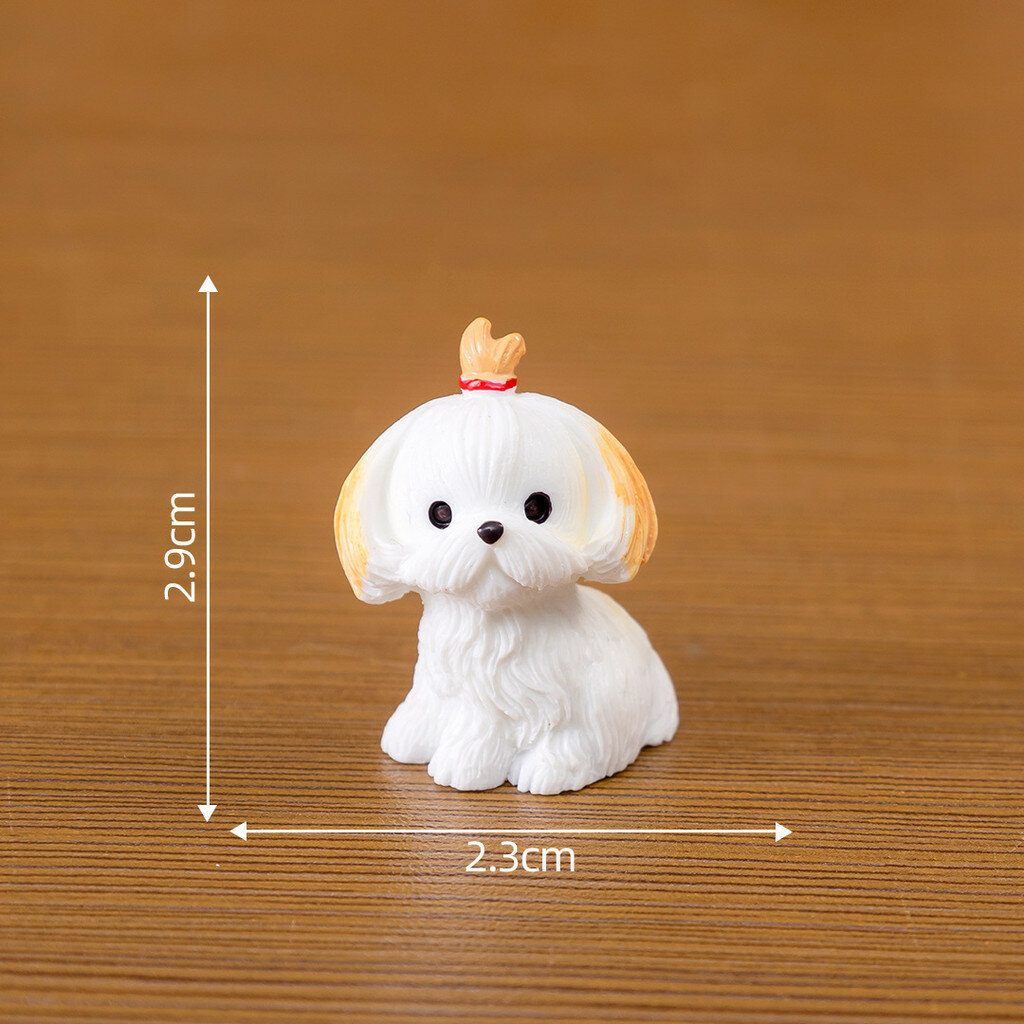 Cute cartoon resin dog ornaments for car dashboard or office desk decor shih tzu