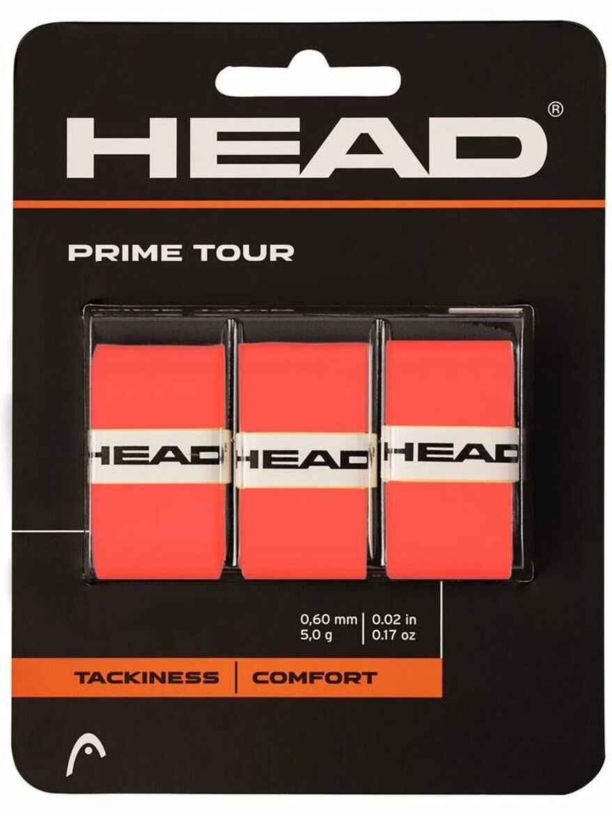 Намотки для ракетки Head Prime Tour 3 pcs Pack (Overgrip) Большой теннис 100% полиэстер красный 285621-SN