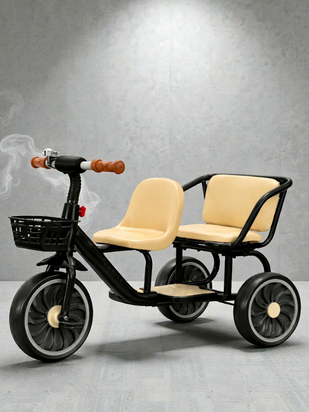 Велоколяска детская, трехколесный велосипед со святящимися корзиной