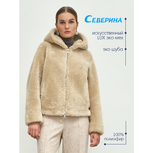 фото Шуба северина, размер 48, бежевый