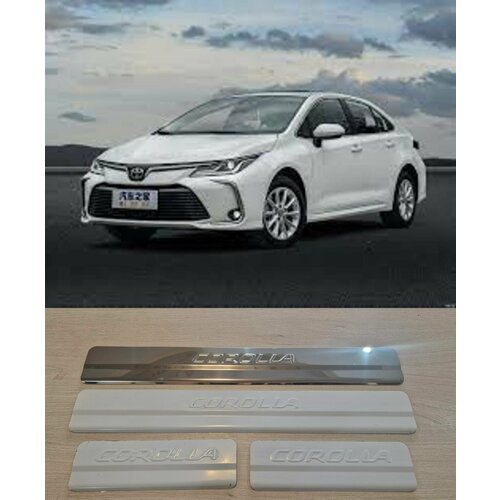 Накладки на пороги Нержавейка TOYOTA Corolla 2019-