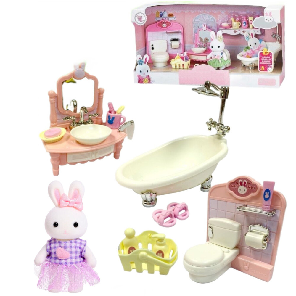 Игровой набор Зайчик Ванная комната, мебель для кукольного домика, 6620
