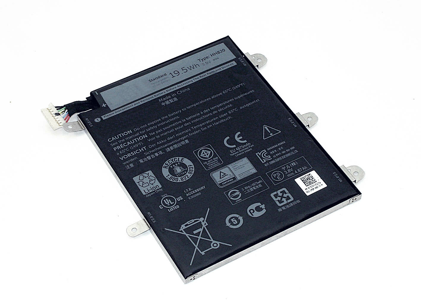 Аккумуляторная батарея для планшета Dell Venue 8 Pro 5855 (WXR8J) 3.8V 5190mAh