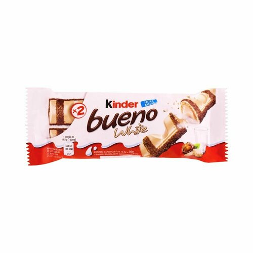 Шоколадный батончик Kinder Bueno White, вафли в молочном шоколаде 10шт по 39 г