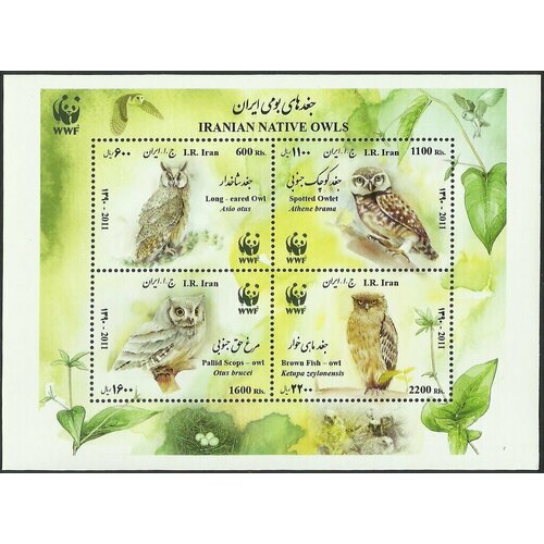 Почтовые марки Иран 2011г. WWF - Совы Совы, Птицы, WWF MNH