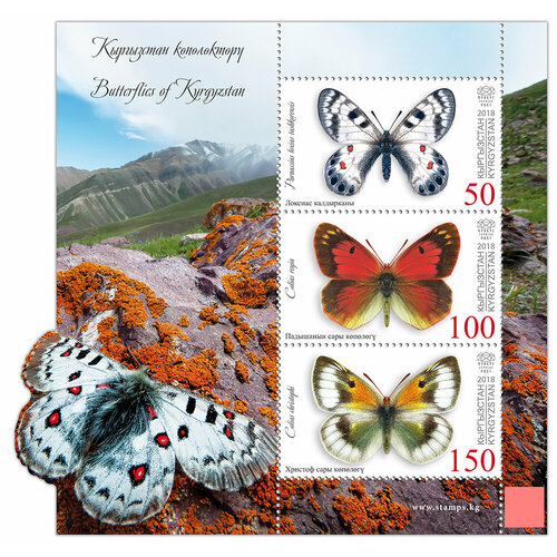 Почтовые марки Киргизия 2018г. Бабочки Кыргызстана Бабочки MNH