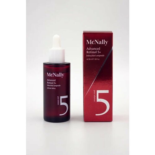 MCNALLY - Сыворотка для лица с ретинолом и бакучиолом ADVANCED RETINOL 5+BAKUCHIOL AMPOULE, 50 МЛ ампульная сыворотка для лица с бакучиолом bakuchiol 5% ampoule 20мл