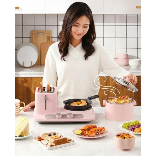 Кухонная плита электрическая настольная с тостером пароваркой 3в1 кухонный комбайн для завтрака 599900₽