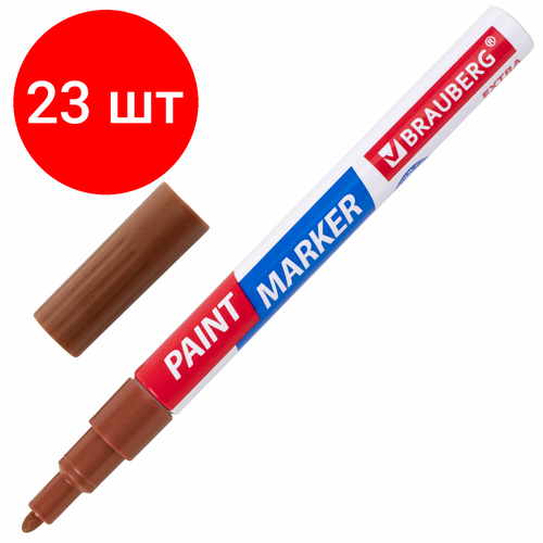 Комплект 23 шт, Маркер-краска лаковый EXTRA (paint marker) 2 мм, медный, улучшенная нитро-основа, BRAUBERG, 151976