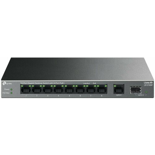 Коммутатор (свитч) TP-Link (LS1210GP) коммутатор tp link tl sg1210mpe 10g 8poe 123w настраиваемый