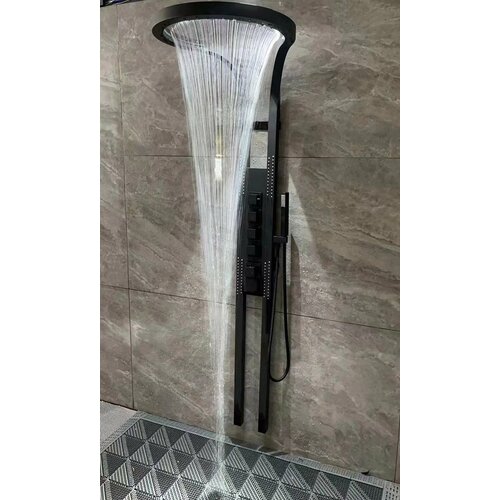 Душевая система с термостатическим смесителем La'Casa Черная