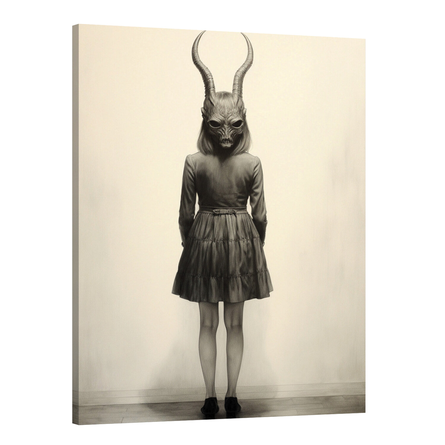 Интерьерная картина 50х70 "Девочка и демон"