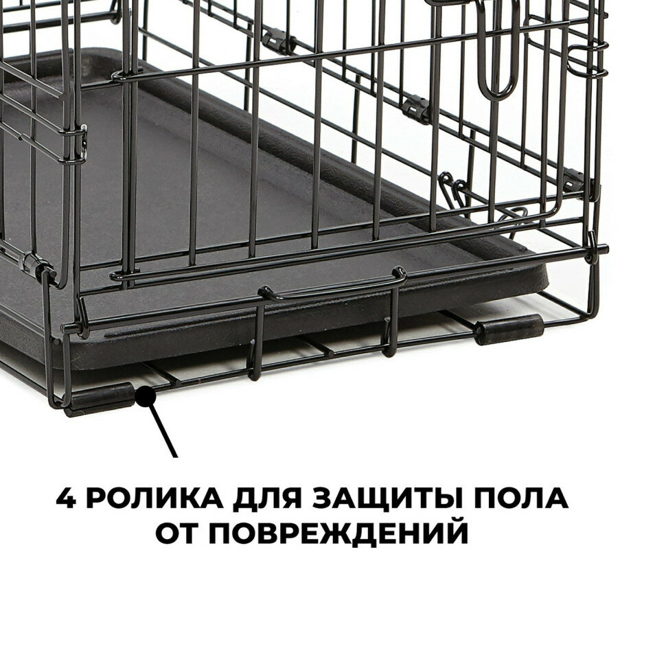 MidWest Клетка для собак iCrate 2 двери,черный,76*48*53см - фото №12
